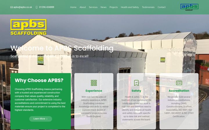 Screenshot of apbsscaffolding.co.uk