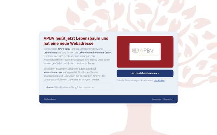 Screenshot of apbv.de