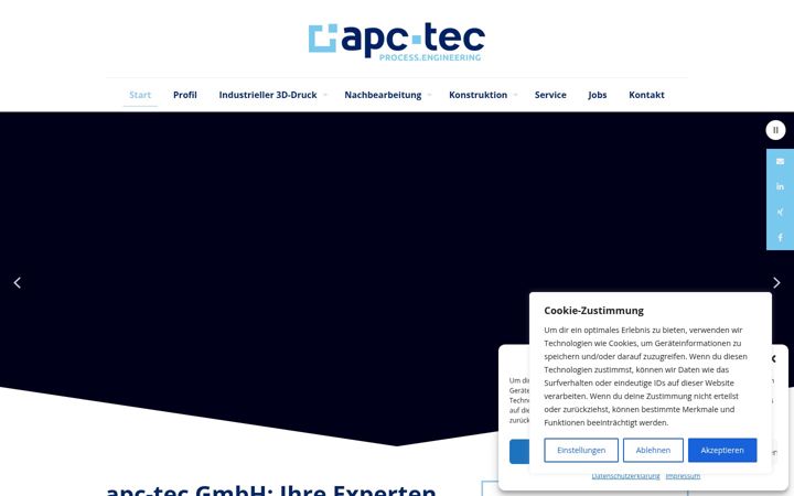 Ekraanipilt saidist apc-tec.de