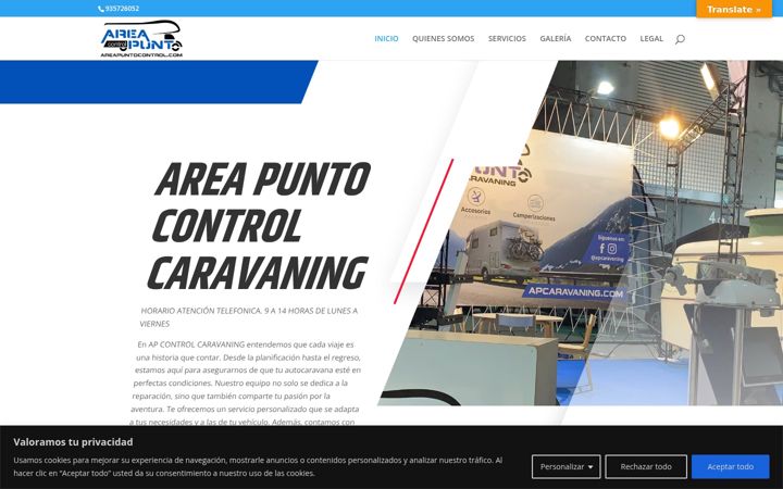 Screenshot of apcaravaning.com