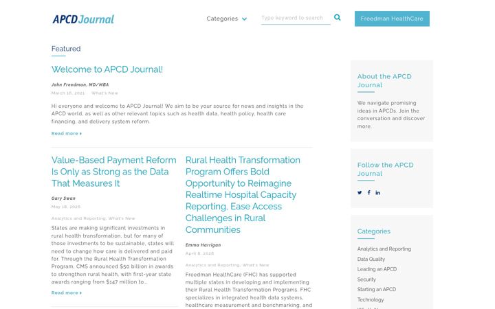 Snimka zaslona za apcdjournal.com