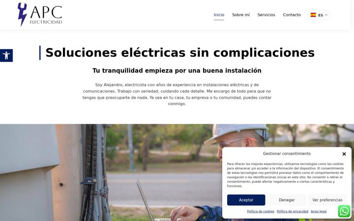 Screenshot of apcelectricidad.com
