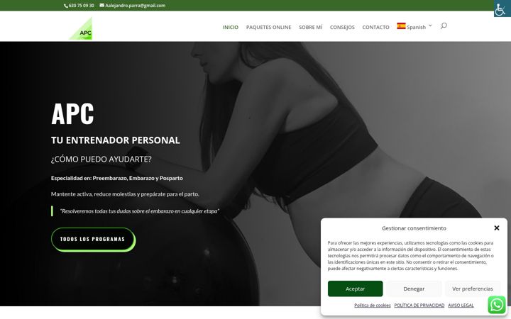 Screenshot of apcentrenadorpersonal.es