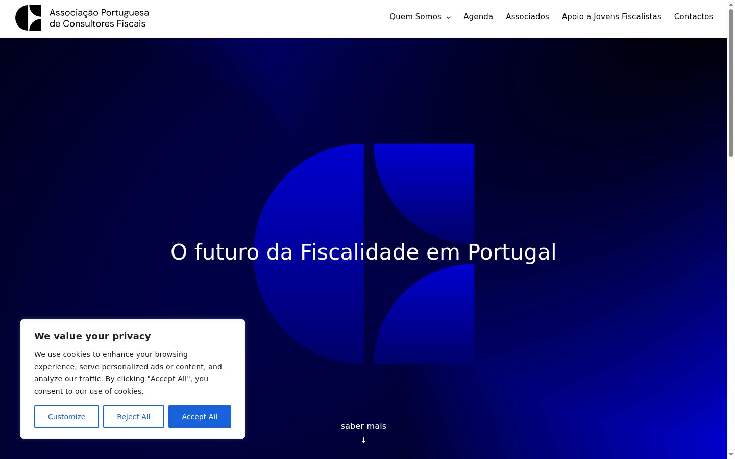 Screenshot del banner di consenso mostrato prima di qualsiasi interazione