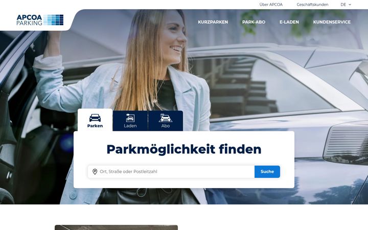 Screenshot of apcoa.ch