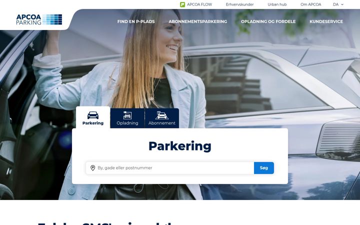 Screenshot of apcoa.dk
