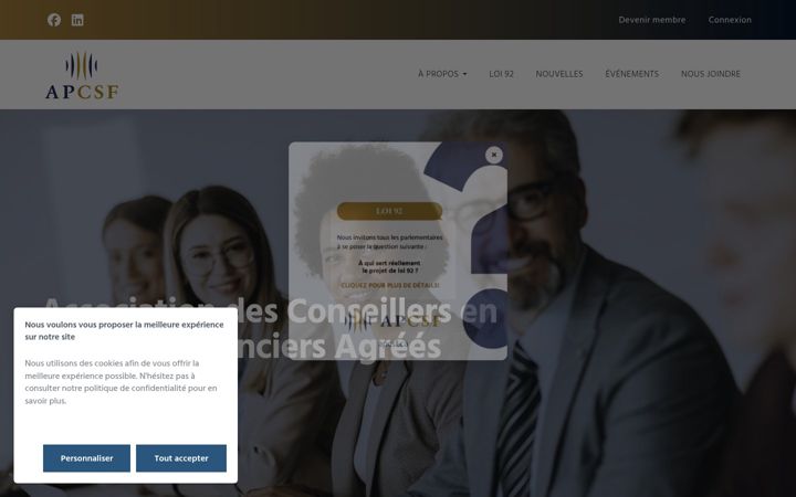 Screenshot of apcsf.ca