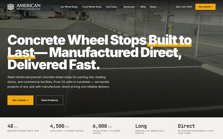 Screenshot of apcwheelstops.com