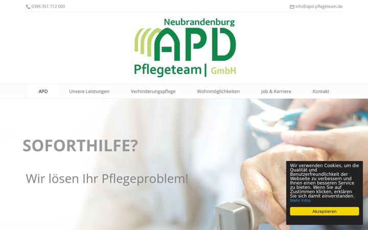Screenshot stránky apd-pflegeteam.de