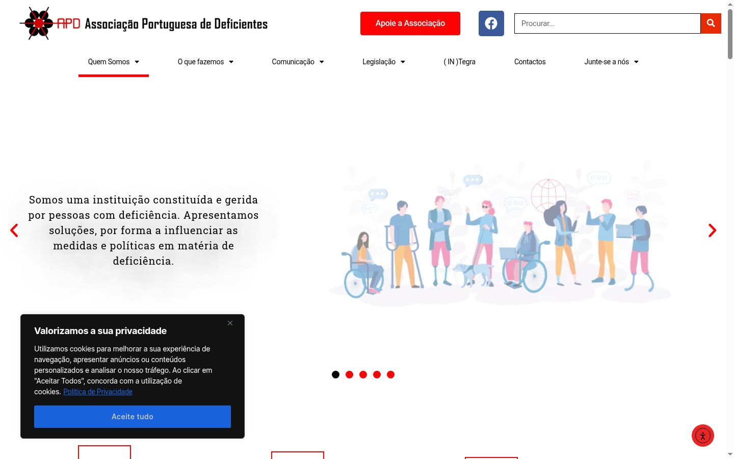 Captura de pantalla del banner de consentimiento mostrado antes de cualquier interacción