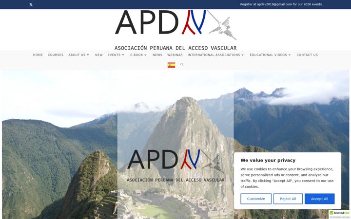 Captura de ecrã de apdav.org