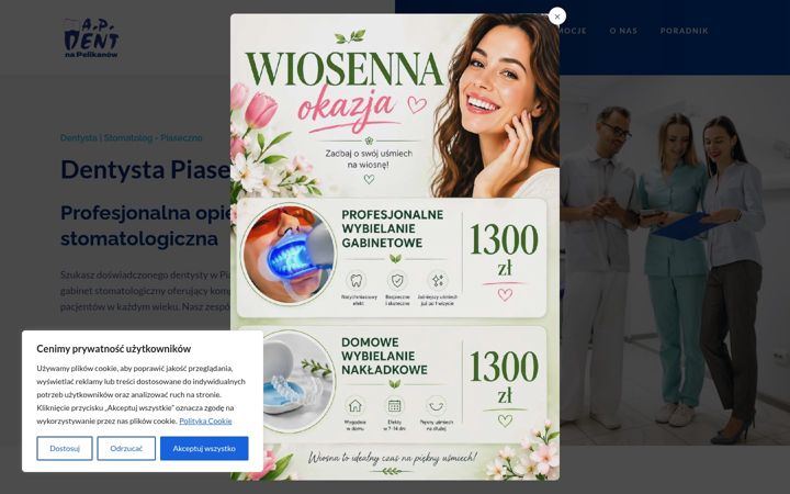 Captura de ecrã de apdentpiaseczno.pl