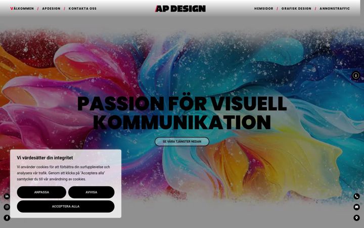 Skærmbillede af apdesign.se