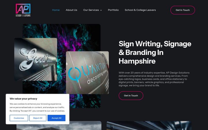 Screenshot of apdesignsolutions.co.uk