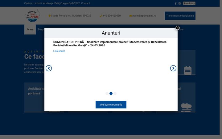 Screenshot of apdmgalati.ro