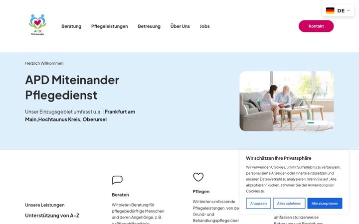 Screenshot of apdmiteinander.com