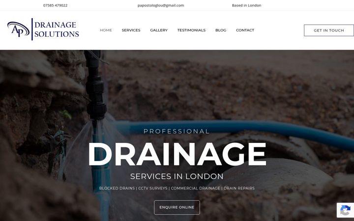 Screenshot of apdrainagesolutions.com
