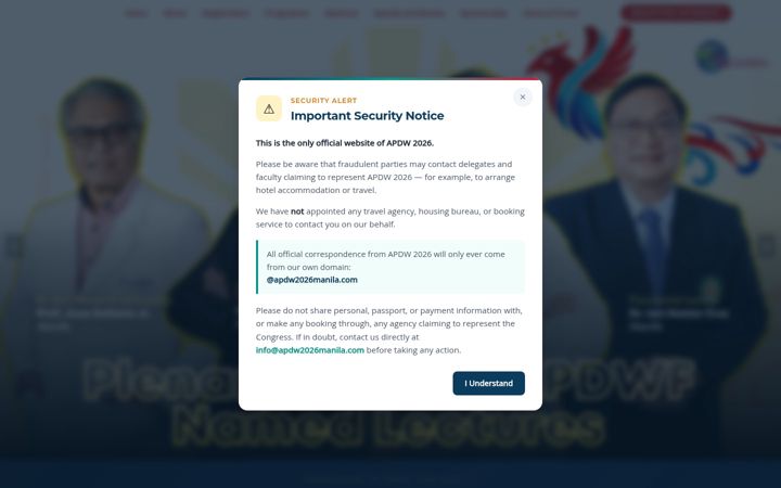 Ekrānuzņēmums no apdw2025singapore.com