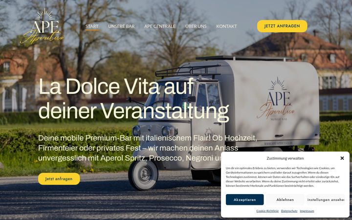 Screenshot of ape-aperitivo.de