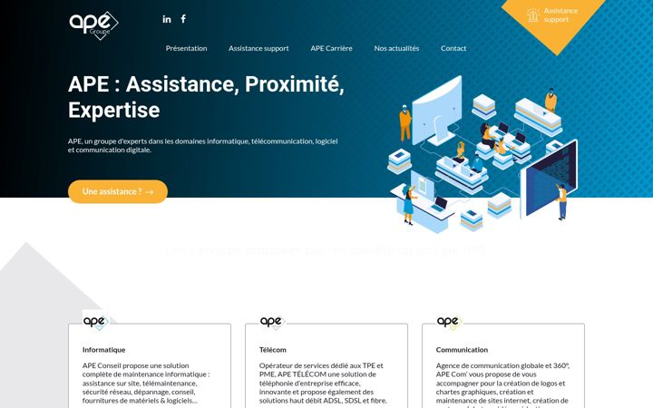 Skärmbild av ape-groupe.com