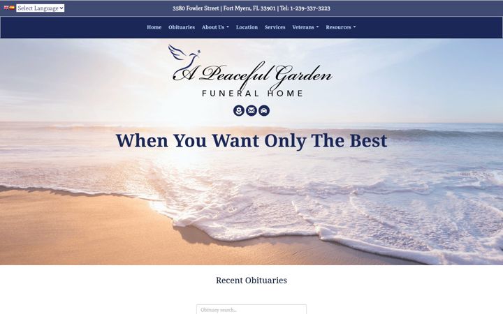 Screenshot of apeacefulgardenfh.com