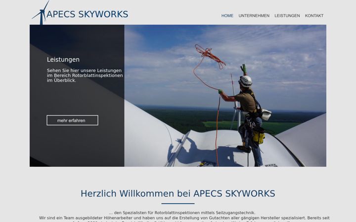 Screenshot of apecs-skyworks.de