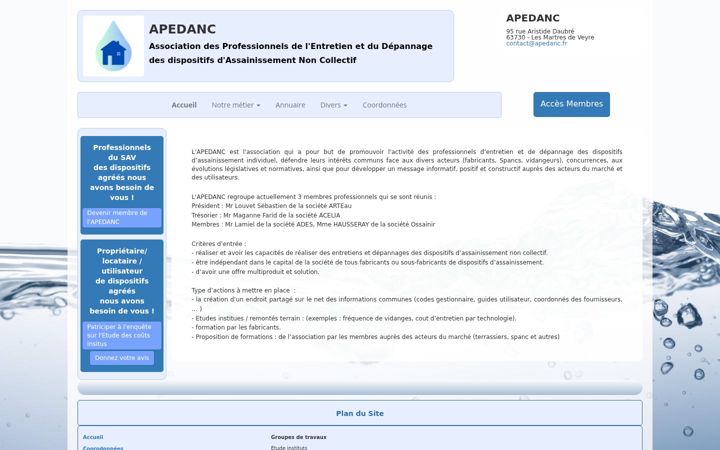 Skärmbild av apedanc.fr
