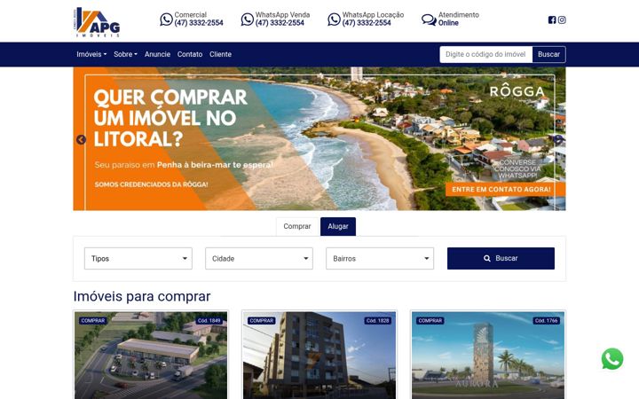 Screenshot of apegeimoveis.com.br