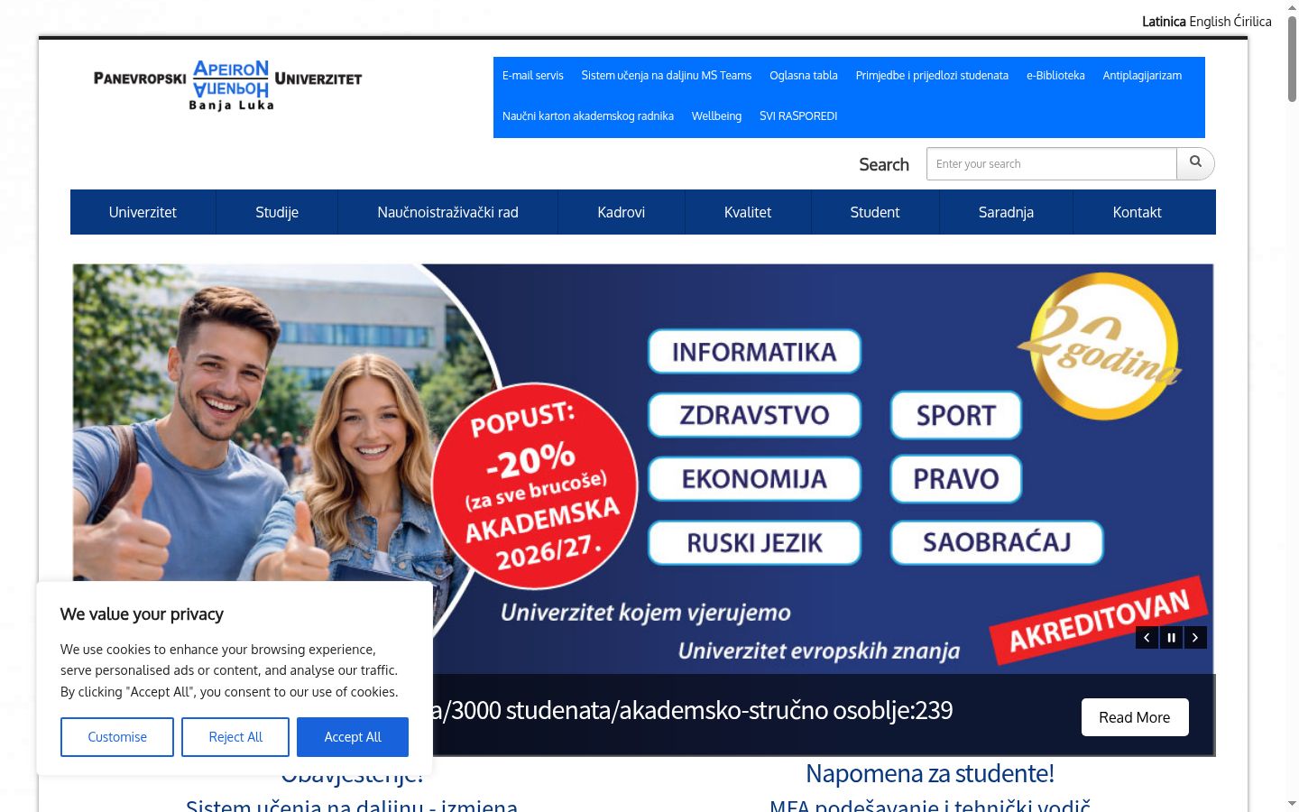 Screenshot tal-banner tal-kunsens muri qabel kwalunkwe interazzjoni