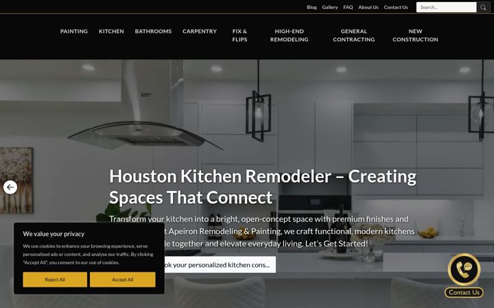 Posnetek zaslona apeironremodeling.com