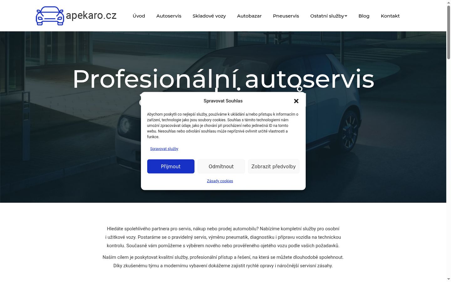 Screenshot del banner di consenso mostrato prima di qualsiasi interazione