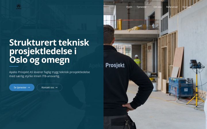 Screenshot of apeksprosjekt.no