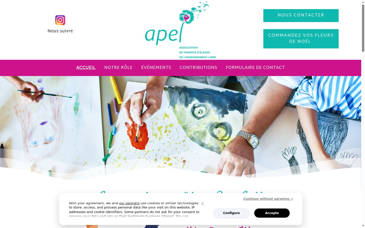 Screenshot of the consent banner shown before any interaction