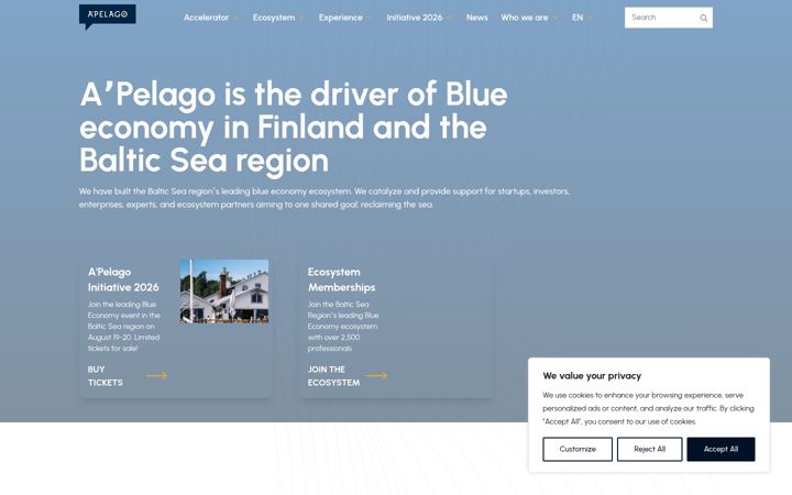 Screenshot of apelago.fi