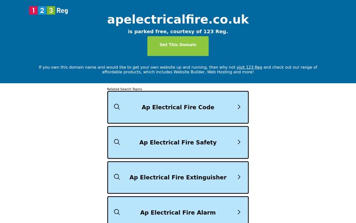 Skjámynd af apelectricalfire.co.uk
