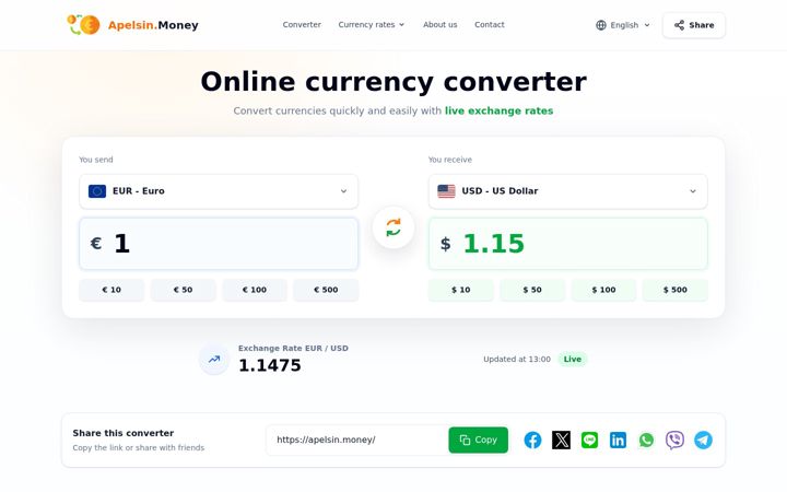Screenshot of apelsin.money