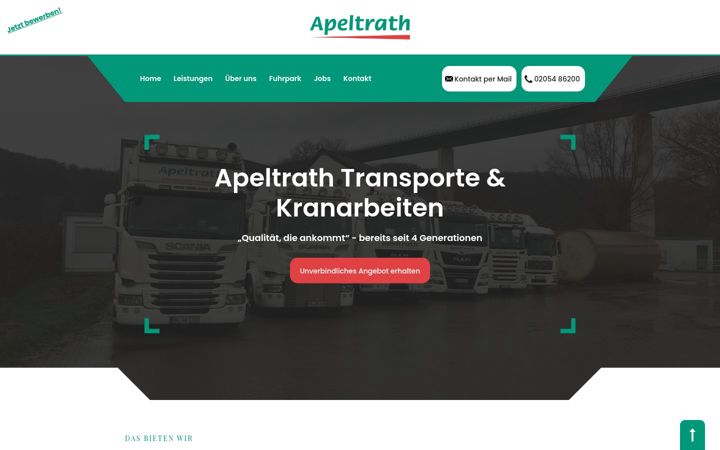 Screenshot of apeltrath-transporte.de