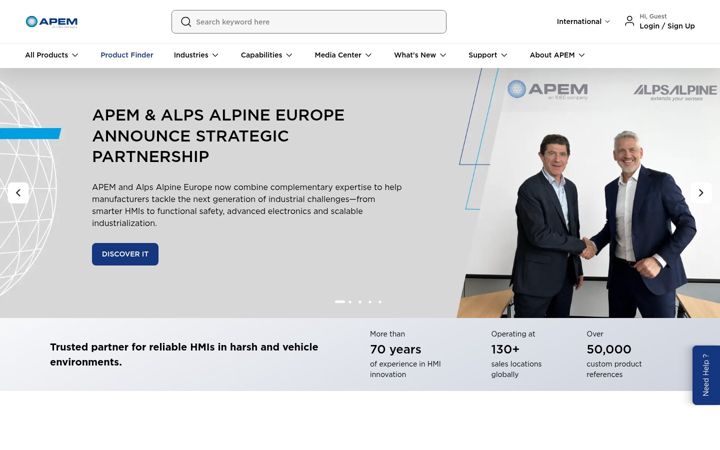Skærmbillede af apem.com