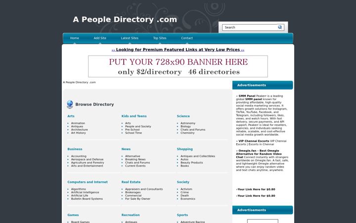 Captura de ecrã de apeopledirectory.com