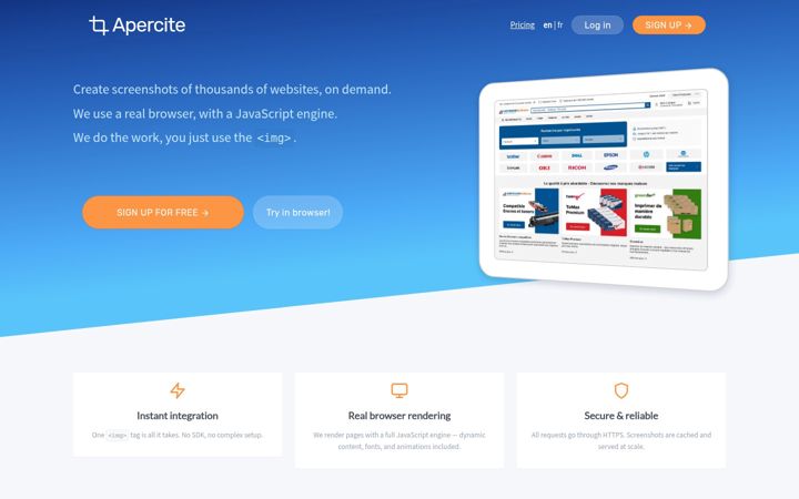 Screenshot of apercite.fr