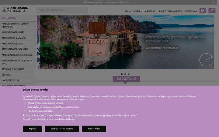 Screenshot of aperfumariaportuguesa.pt