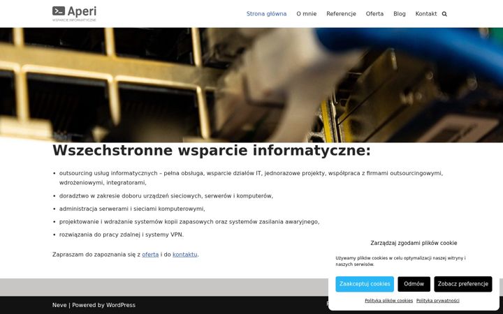 Posnetek zaslona aperi.pl