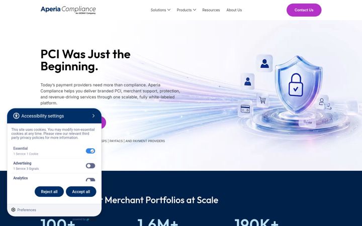 Screenshot von aperiacompliance.com