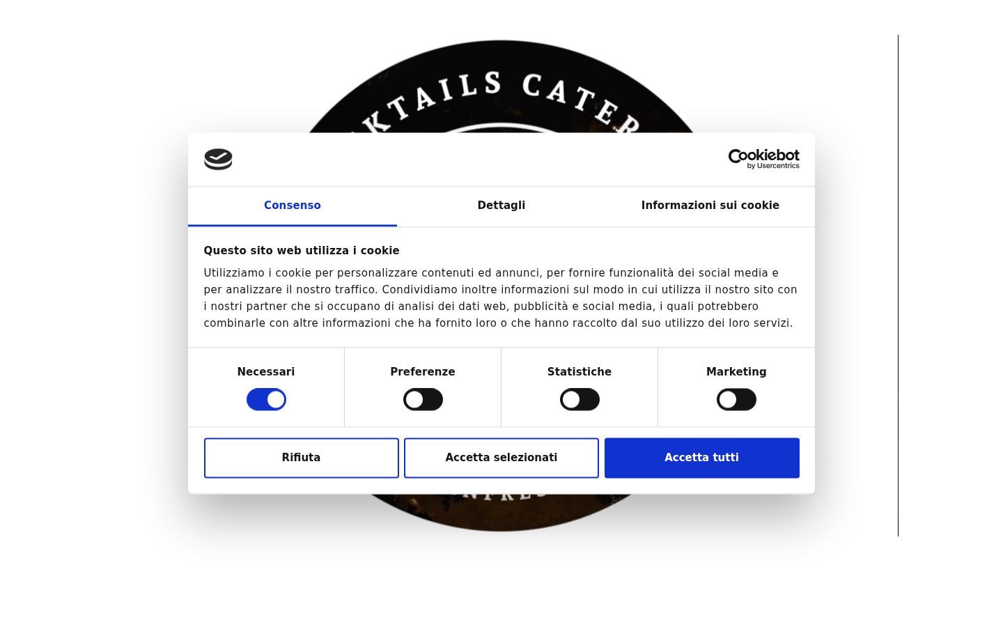 Screenshot del banner di consenso mostrato prima di qualsiasi interazione