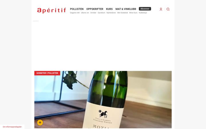 Screenshot of aperitif.no