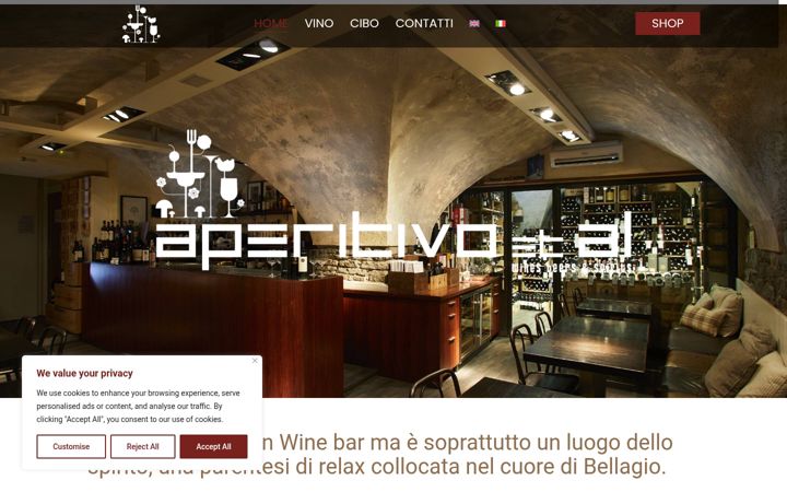 Screenshot of aperitivobellagio.com