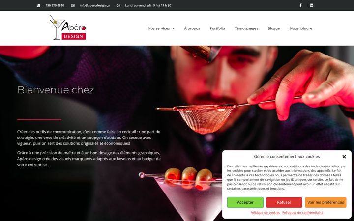 Skjermbilde av aperodesign.ca