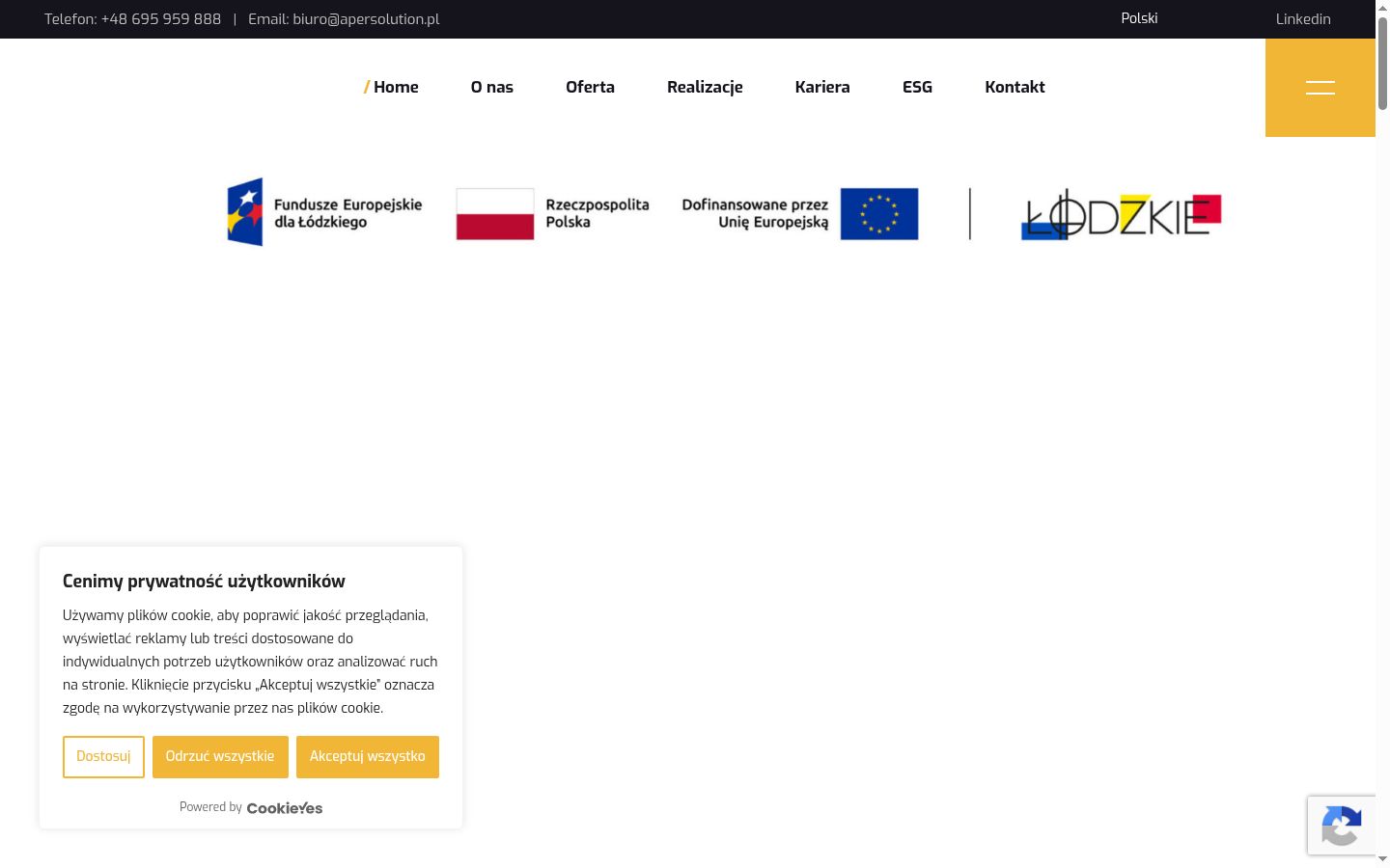 Captura de pantalla del banner de consentimiento mostrado antes de cualquier interacción