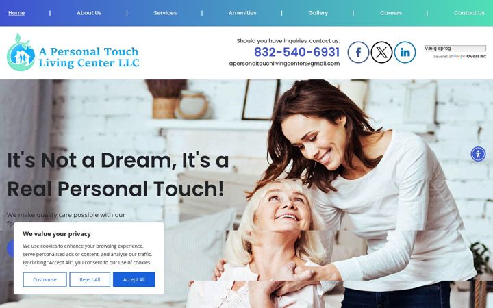 Zrzut ekranu apersonaltouchliving.com
