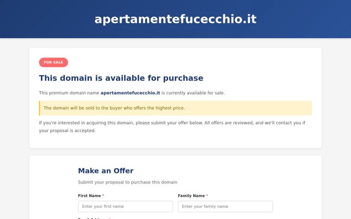 Screenshot of apertamentefucecchio.it